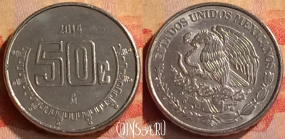 Мексика 50 сентаво 2014 года, KM# 936, 329n-042
