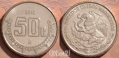 Мексика 50 сентаво 2016 года, KM# 936, 374k-052