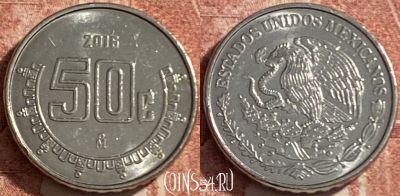 Мексика 50 сентаво 2016 года, KM# 936, 485р-128 ♛