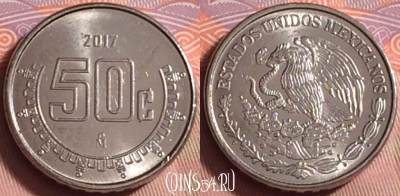 Мексика 50 сентаво 2017 года, KM# 936, 221k-121