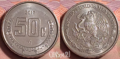 Мексика 50 сентаво 2017 года, KM# 936, 226k-016