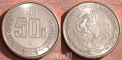 Мексика 50 сентаво 2017 года, KM# 936, 300l-104