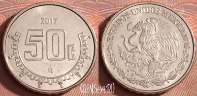 Мексика 50 сентаво 2017 года, KM# 936, 325l-082