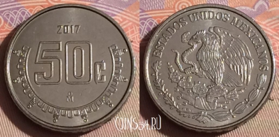 Мексика 50 сентаво 2017 года, KM# 936, 326-033