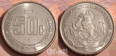 Мексика 50 сентаво 2017 года, KM# 936, 351k-009