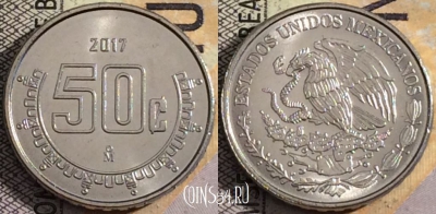 Мексика 50 сентаво 2017 года, KM# 936, UNC, 161-065