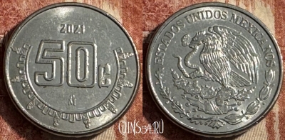 Мексика 50 сентаво 2021 года, KM# 936, 226s-028 ♛