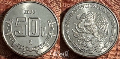 Мексика 50 сентаво 2023 года, KM# 936, 367s-012 ♛