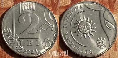 Молдавия 2 лей 2024 года, UNC, 503s-079