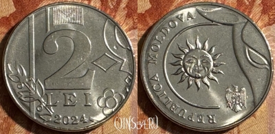 Молдавия 2 лей 2024 года, UNC, 514s-021