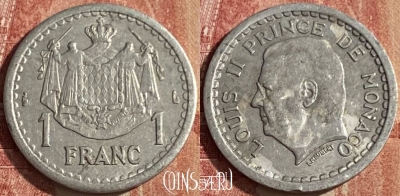 Монако 1 франк 1943 года, KM# 120, 043p-058 ♛