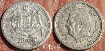 Монако 1 франк 1943 года, KM# 120, 202q-062 ♛