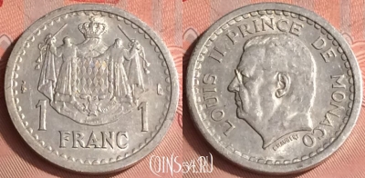 Монако 1 франк 1943 года, KM# 120, 319o-079
