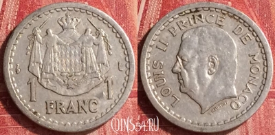 Монако 1 франк 1943 года, KM# 120, 337o-062