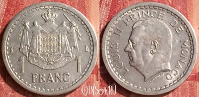 Монако 1 франк 1943 года, KM# 120, 340o-046