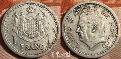Монако 1 франк 1943 года, KM# 120, 373s-065