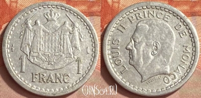 Монако 1 франк 1943 года, KM# 120, 411o-010 ♛