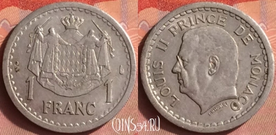 Монако 1 франк 1943 года, KM# 120, 426o-141 ♛