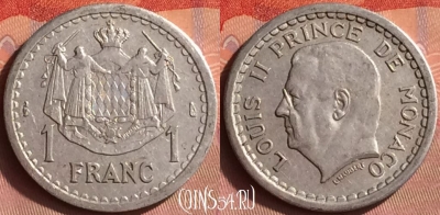 Монако 1 франк 1943 года, KM# 120, 430o-081 ♛