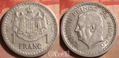 Монако 1 франк 1943 года, KM# 120, 433-030