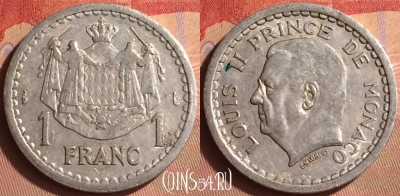 Монако 1 франк 1943 года, KM# 120, 433-108