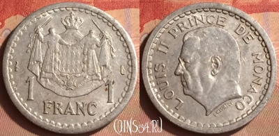 Монако 1 франк 1943 года, KM# 120, 433-112