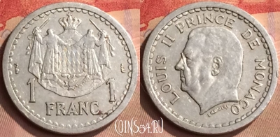 Монако 1 франк 1943 года, KM# 120, 445-072