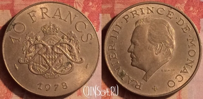 Монако 10 франков 1978 года, KM# 154, 437-132