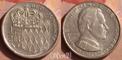 Монако 1/2 франка 1982 года, KM# 145, 433-129
