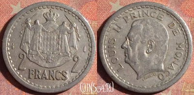 Монако 2 франка 1943 года, KM# 121, 192i-084