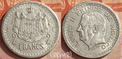 Монако 2 франка 1943 года, KM# 121, 410o-018 ♛