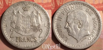 Монако 2 франка 1943 года, KM# 121, 433-024