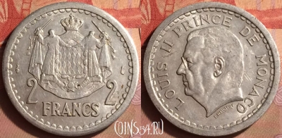 Монако 2 франка 1943 года, KM# 121, 433-043