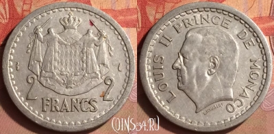 Монако 2 франка 1943 года, KM# 121, 433-046