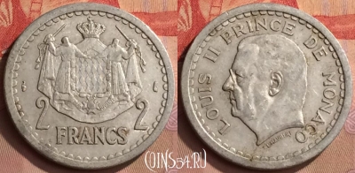 Монако 2 франка 1943 года, KM# 121, 445-078