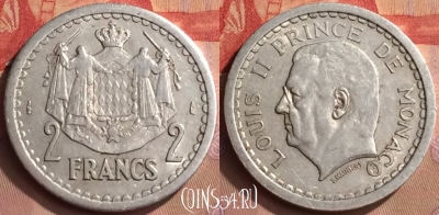 Монако 2 франка 1943 года, KM# 121, 445-106