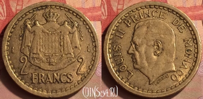Монако 2 франка 1945 года, KM# 121a, 432-115