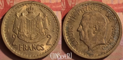 Монако 2 франка 1945 года, KM# 121a, 433-076 ♛