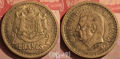 Монако 2 франка 1945 года, KM# 121a, 433-085