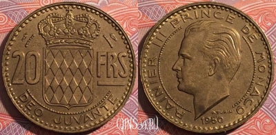Монако 20 франков 1950 года, KM# 131, a087-109
