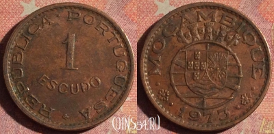 Мозамбик 1 эскудо 1973 года, KM# 82, 192i-077