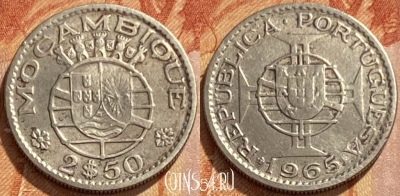 Мозамбик 2.5 эскудо 1965 года, KM# 78, 461q-435 ♛