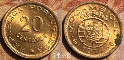 Мозамбик 20 сентаво 1974 года, KM# 88, s502s-127