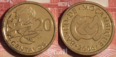Мозамбик 20 сентаво 2006 года, KM# 135, 130c-049