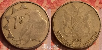 Намибия 1 доллар 2008 года, KM# 4, 414-121