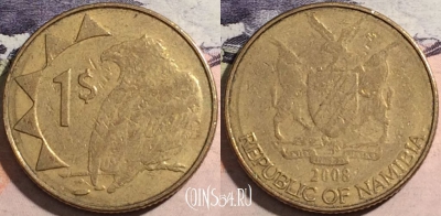 Намибия 1 доллар 2008 года, KM# 4, a070-134