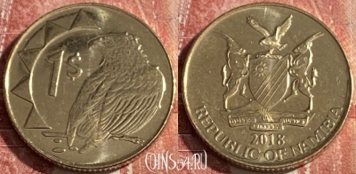Намибия 1 доллар 2018 года, KM# 4, 260r-109 ♛