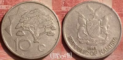 Намибия 10 центов 1993 года, KM# 2, 051l-027