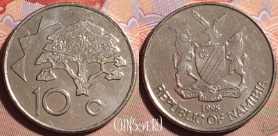 Намибия 10 центов 1998 года, KM# 2, 096g-072