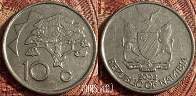 Намибия 10 центов 2002 года, KM# 2, 362s-027